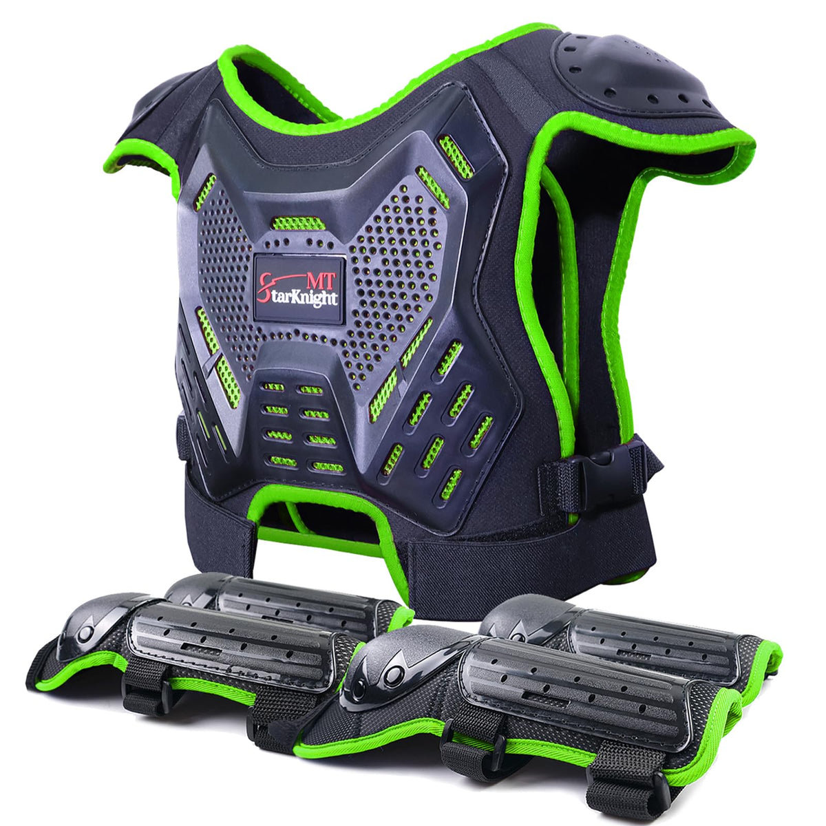 StarknightMT front view of chest protector set showing complete protection