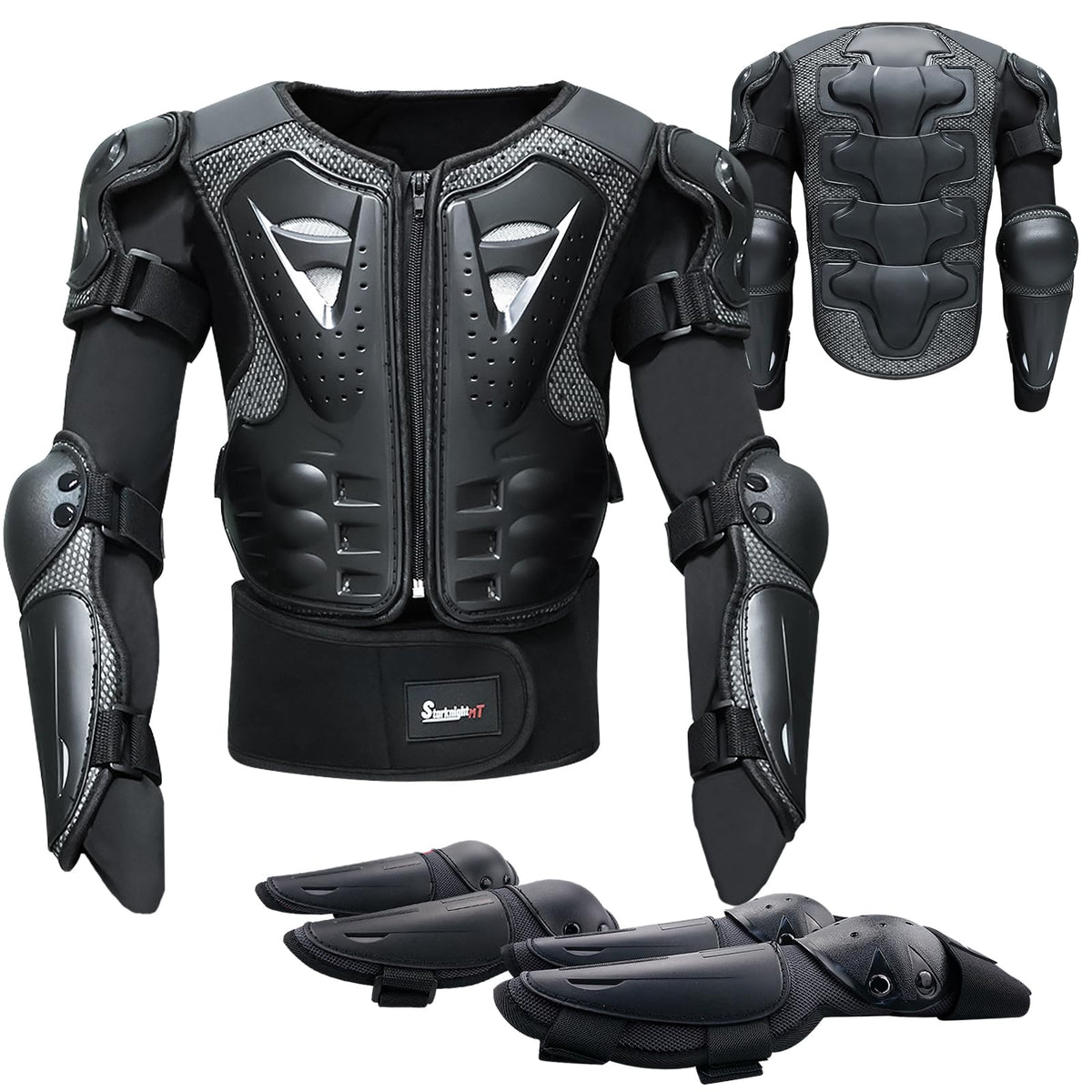StarknightMT front vest view showing full chest protection and quick zipper benefit