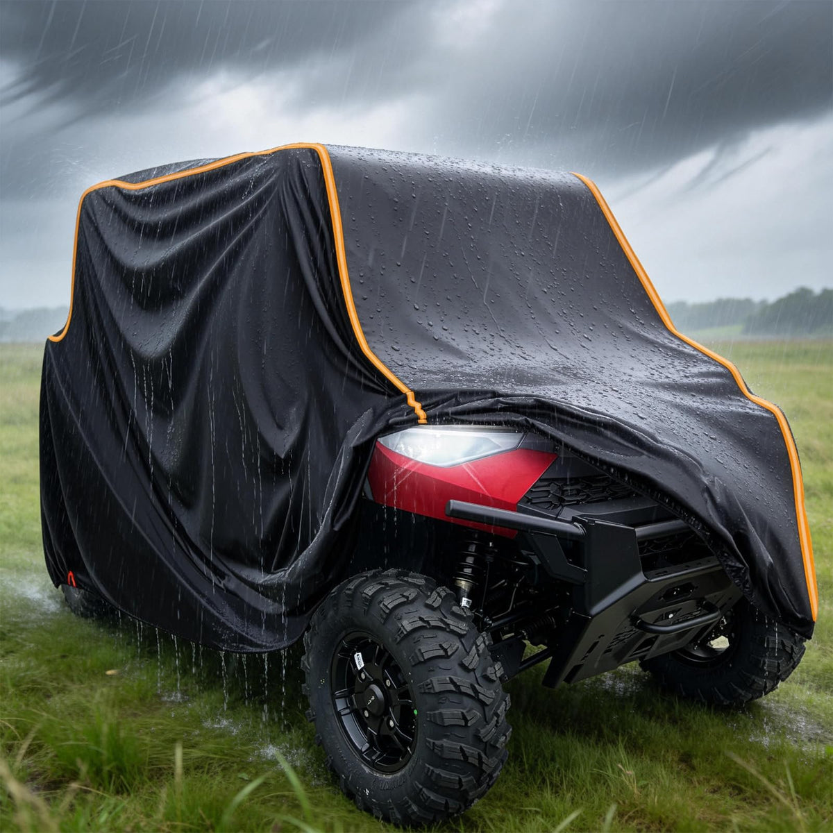StarknightMT front view on a 4-seater UTV showing full coverage and protection