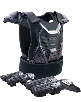 StarknightMT front view chest protector showing full coverage and durable shell benefit