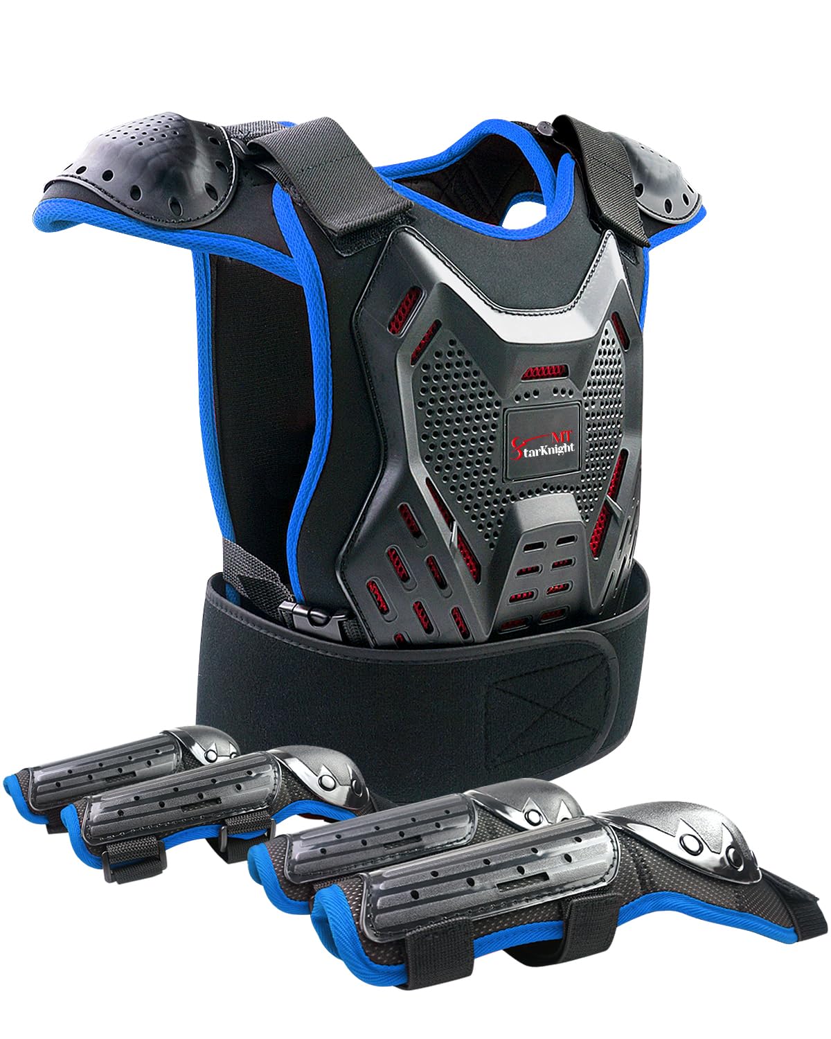 StarknightMT front view chest protector showing coverage and protection