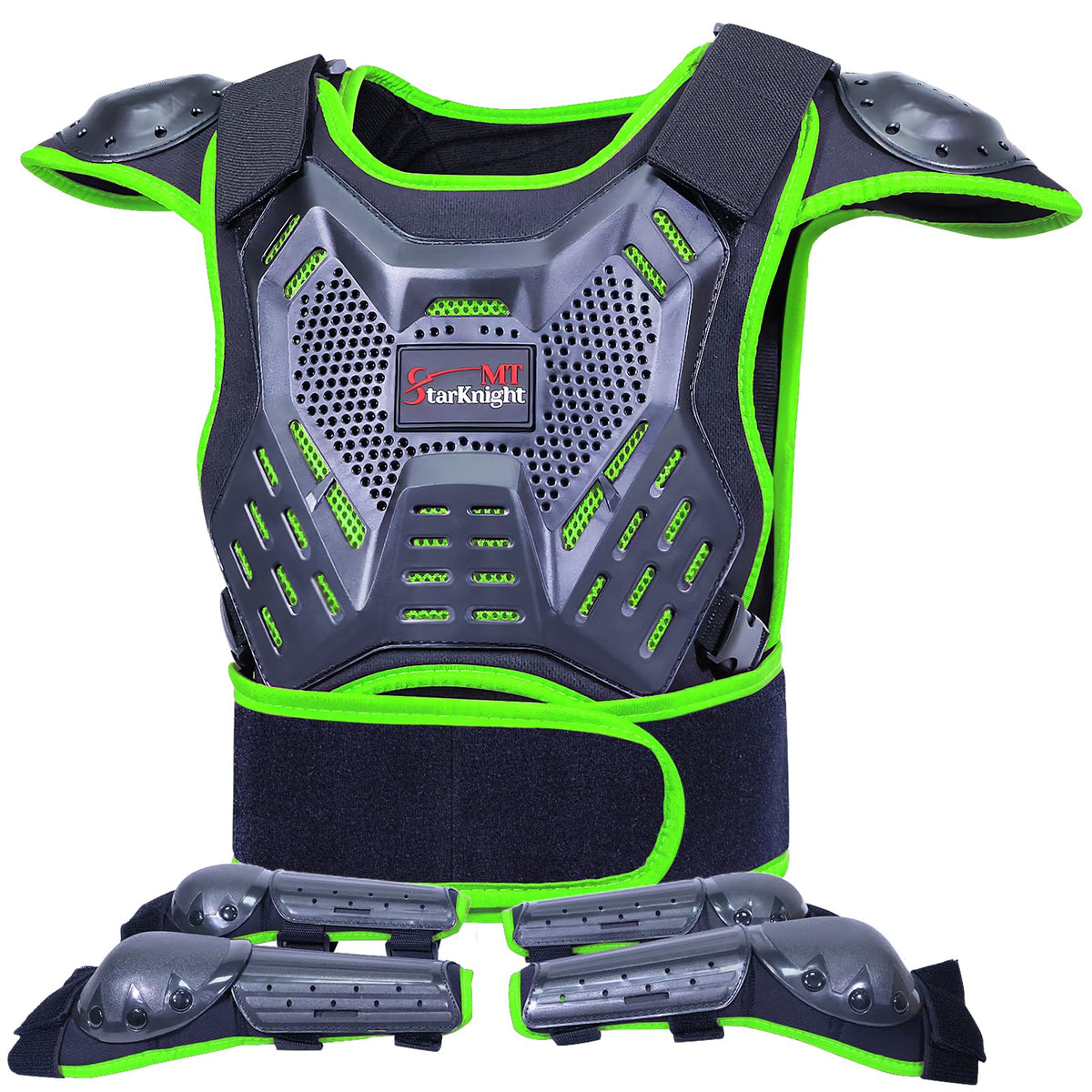 StarknightMT front view of chest protector showing full coverage and secure fit