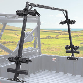 StarknightMT front view of rack mounted in cargo bed showing organized storage benefit