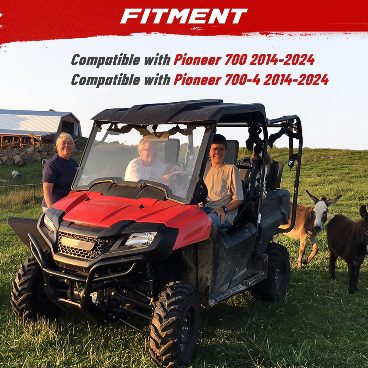 StarknightMT seat cover installed on Pioneer 700 outdoors offering dirt and water protection