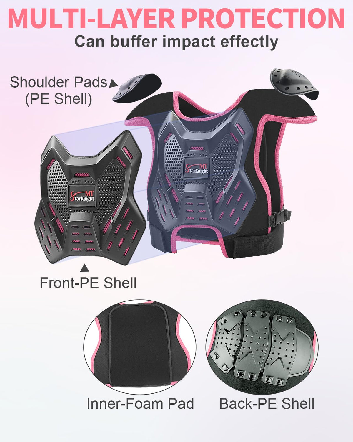StarknightMT knee and elbow guards set displayed for coordinated protection