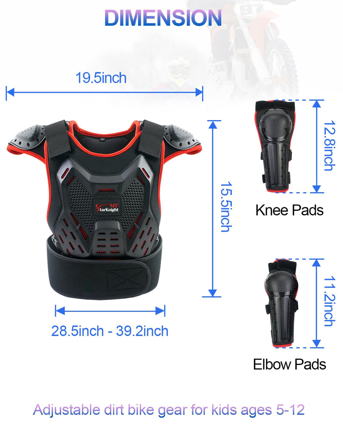 StarknightMT youth riding protector worn by child on dirt trail