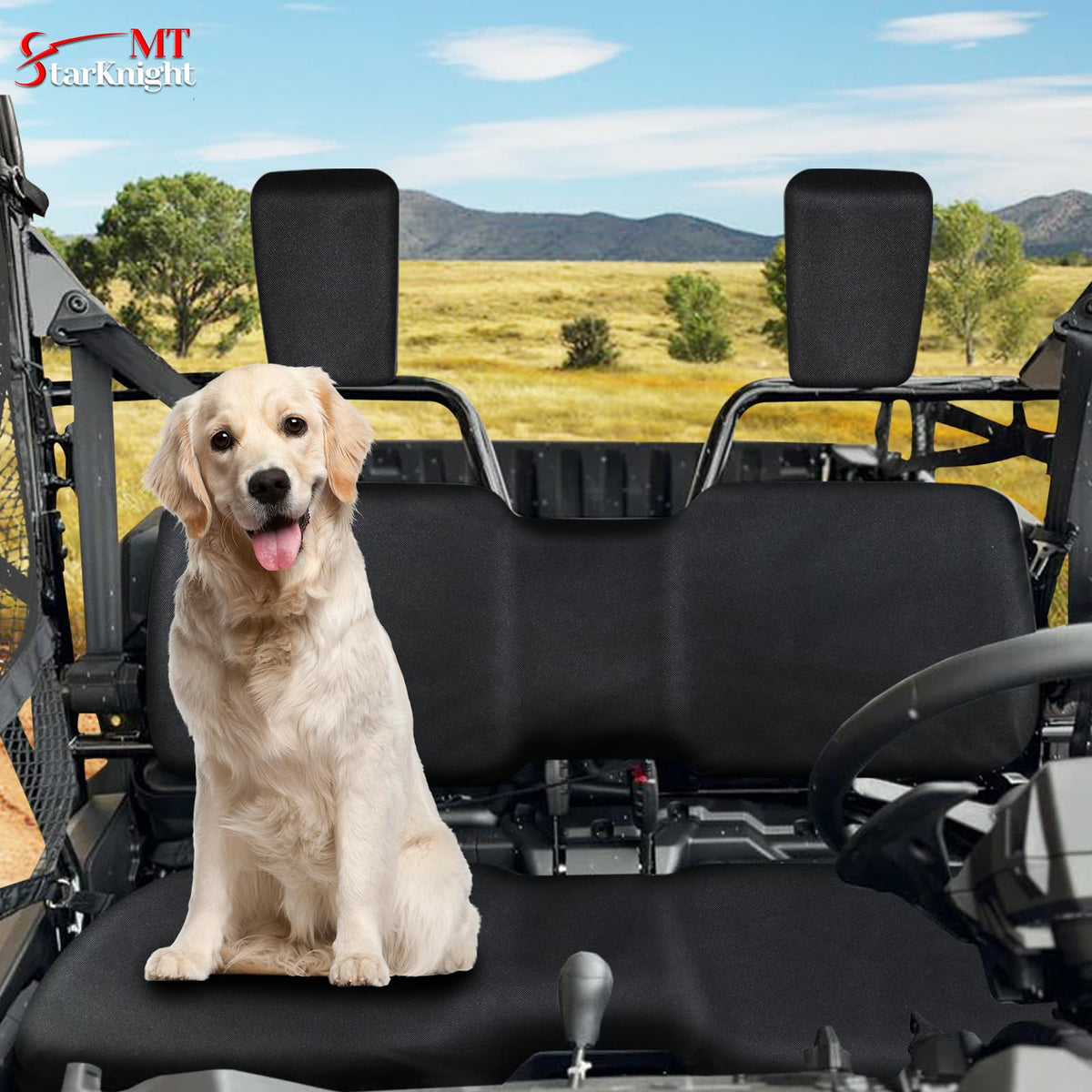 StarknightMT rider approaching covered seat in woods conveying ready-to-ride protection