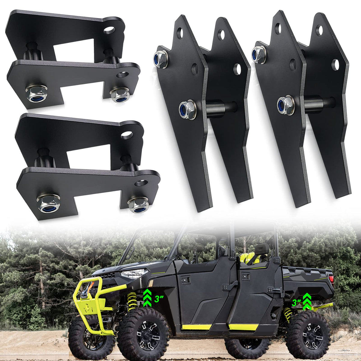 StarknightMT front and rear brackets shown installed, improving clearance