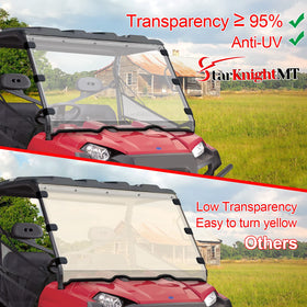 StarknightMT windshield mounted on Polaris Ranger showing all-weather use