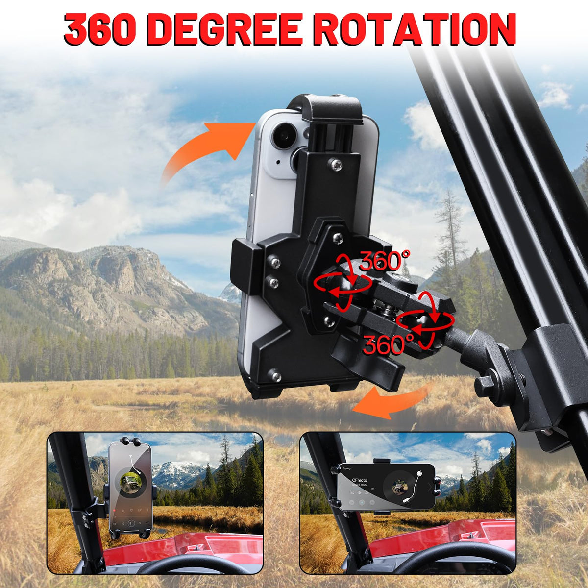 StarknightMT installed on Polaris Ranger Pro-Fit groove rail secure fit