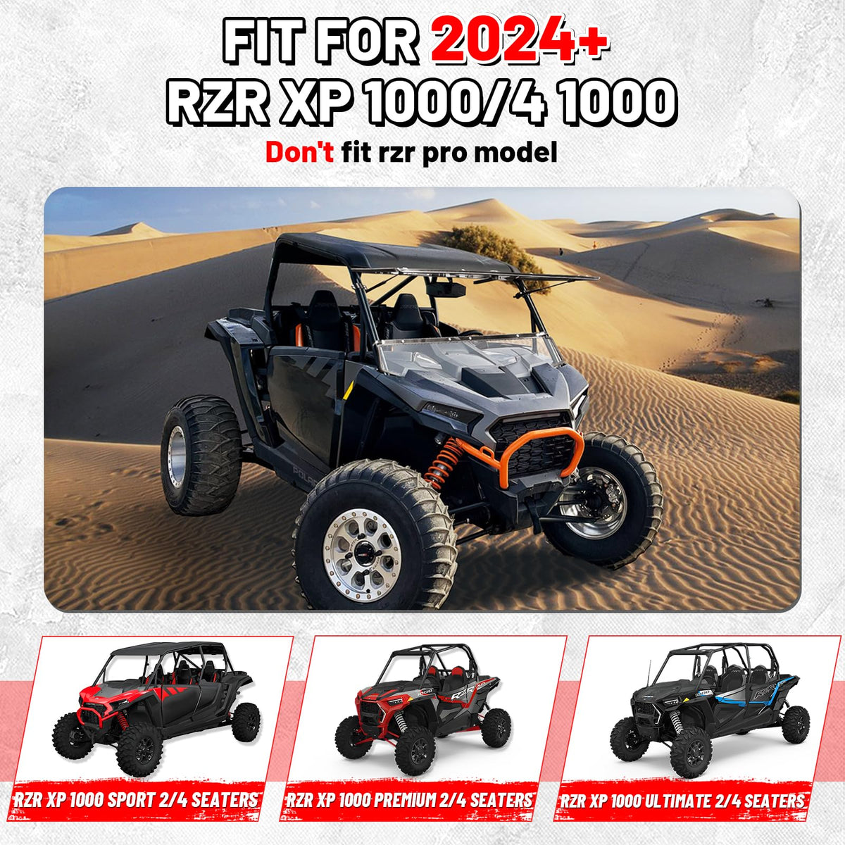 StarknightMT windshield mounted on RZR driving on trail providing debris protection