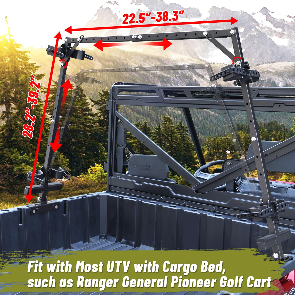 StarknightMT vertically mounted bracket for tall items, improving bed organization