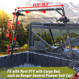 StarknightMT vertically mounted bracket for tall items, improving bed organization