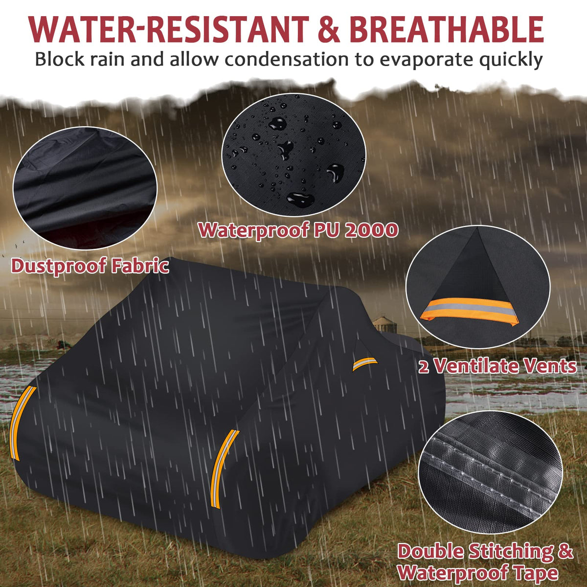 StarknightMT close-up of 420D PU fabric showing waterproof texture and durability