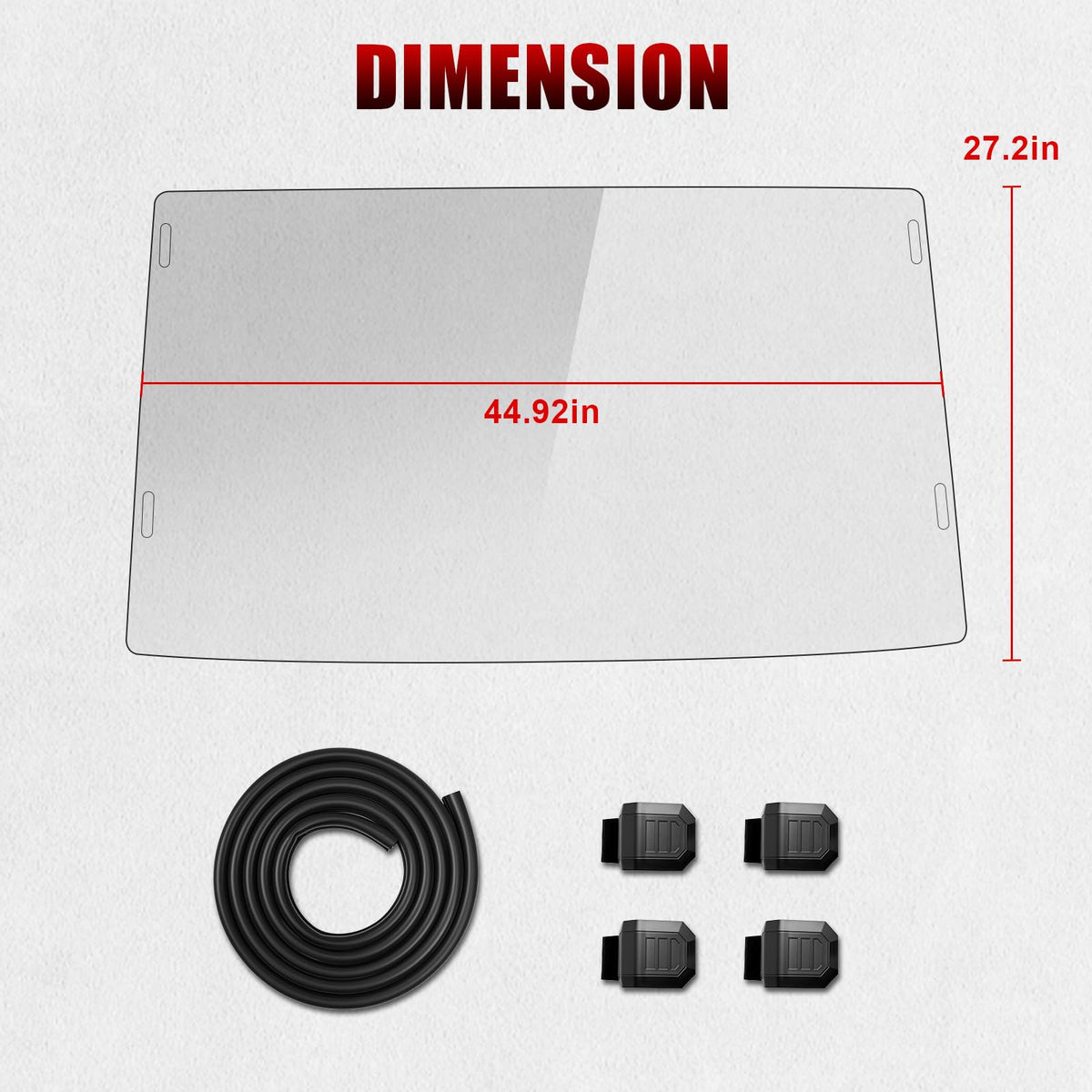 StarknightMT windshield next to Ranger seat showing size and scale