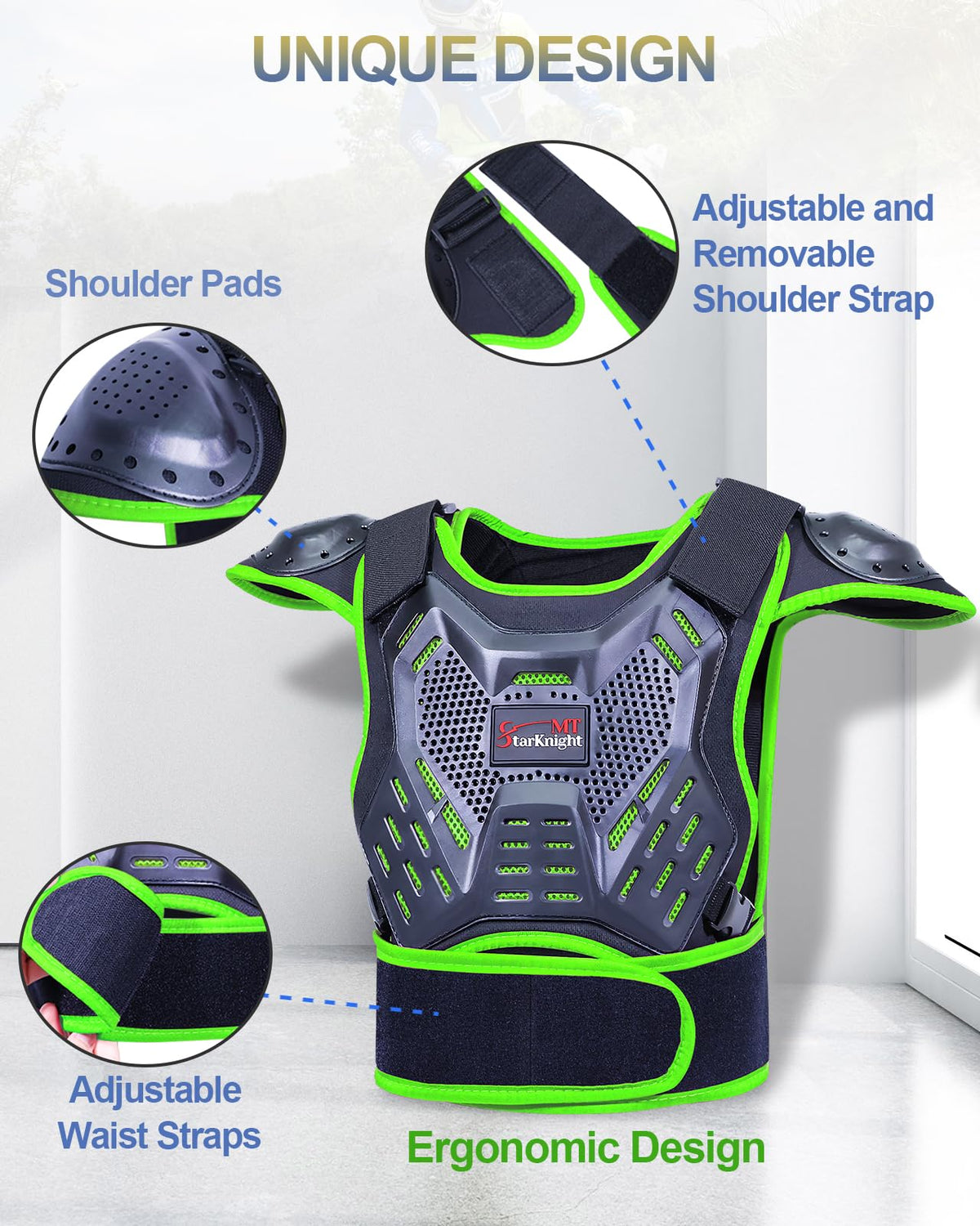 StarknightMT close-up of shoulder plate highlighting reinforced protection