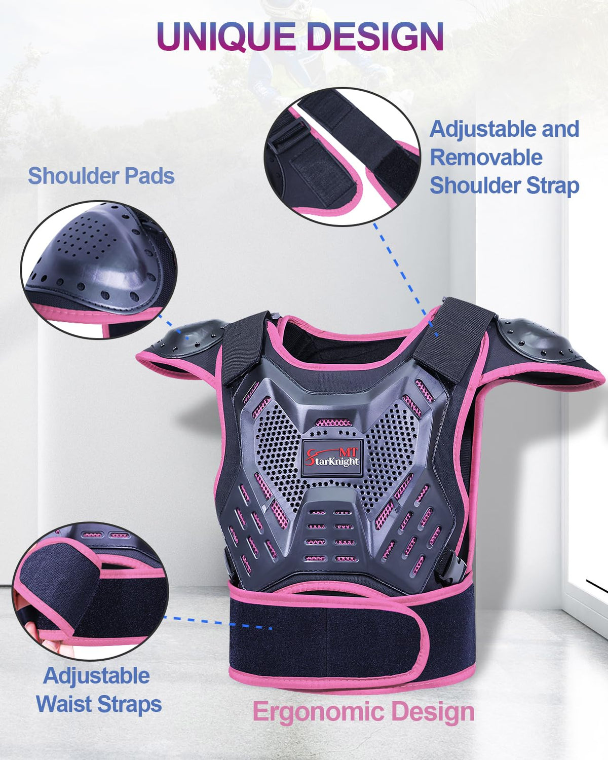 StarknightMT shoulder shell close-up demonstrating reinforced safety benefit