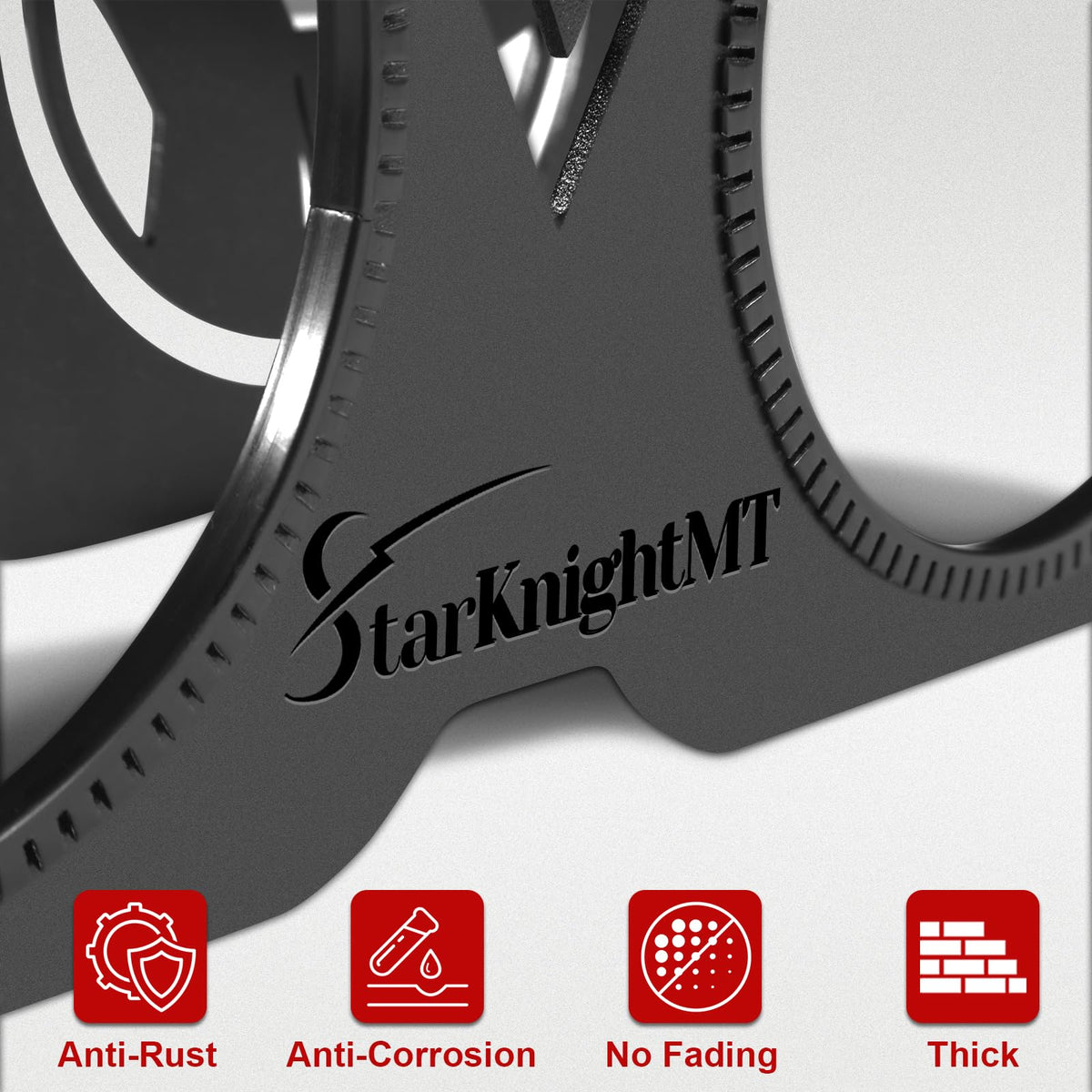 StarknightMT side profile on square grab bar demonstrating correct fit benefit