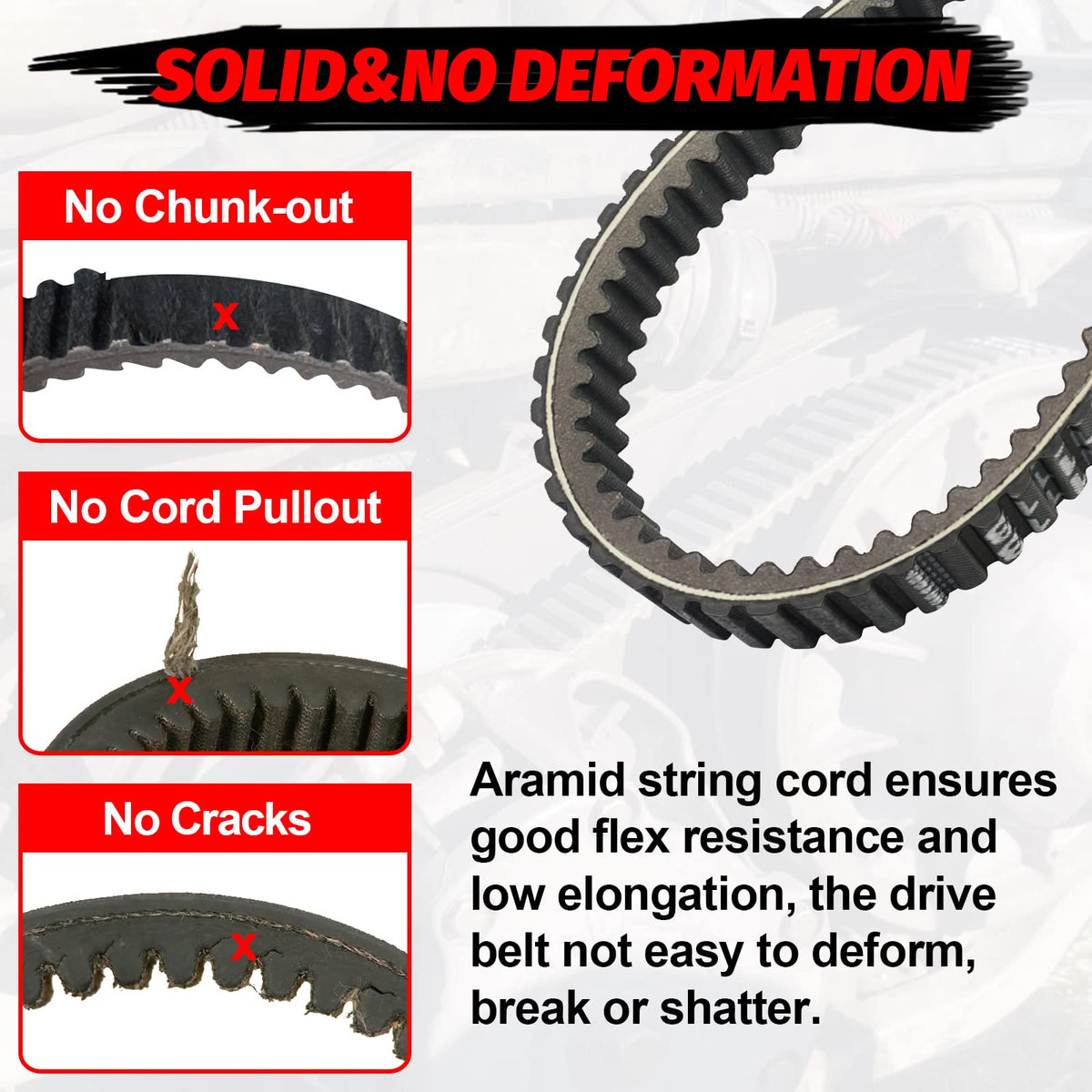 StarknightMT detailed belt tooth surface showing nylon fabric for better grip