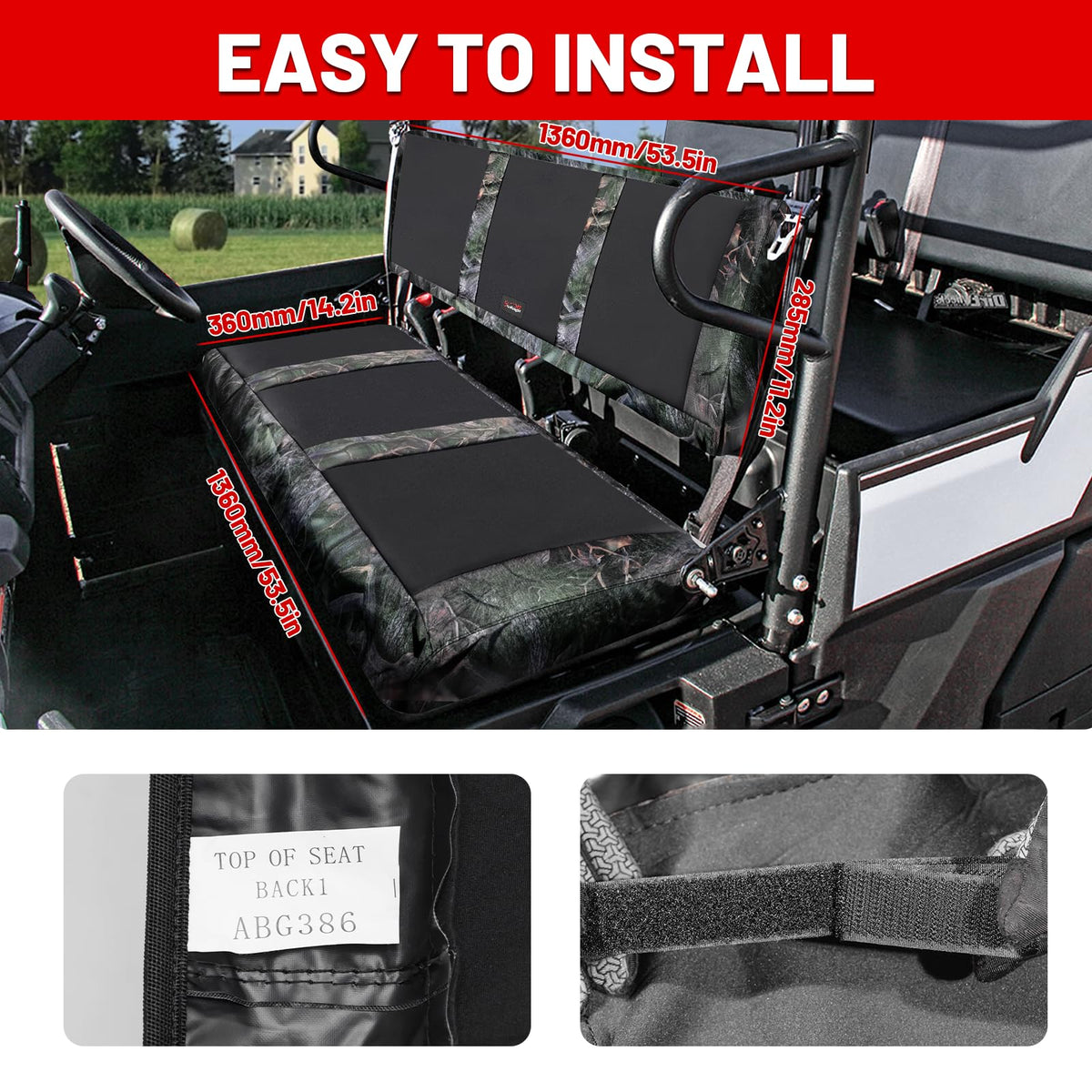 StarknightMT rinsing seat cover under hose to show easy-clean benefit