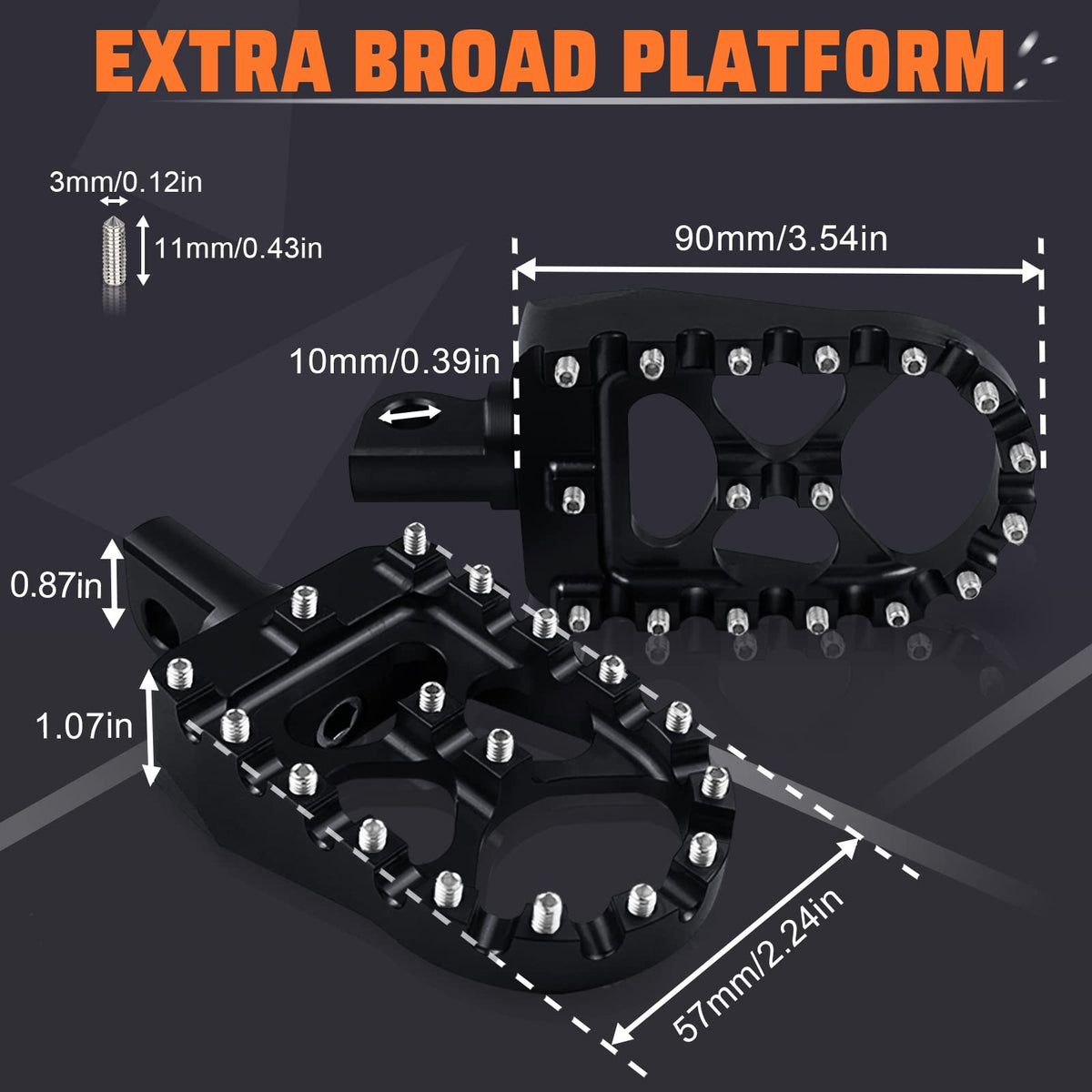 StarknightMT wide platform top view highlighting roomy stance and comfort benefits