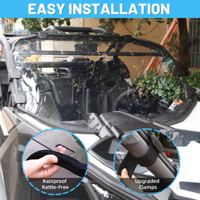 StarknightMT windshield installed on Maverick X3 showing OEM-style fit