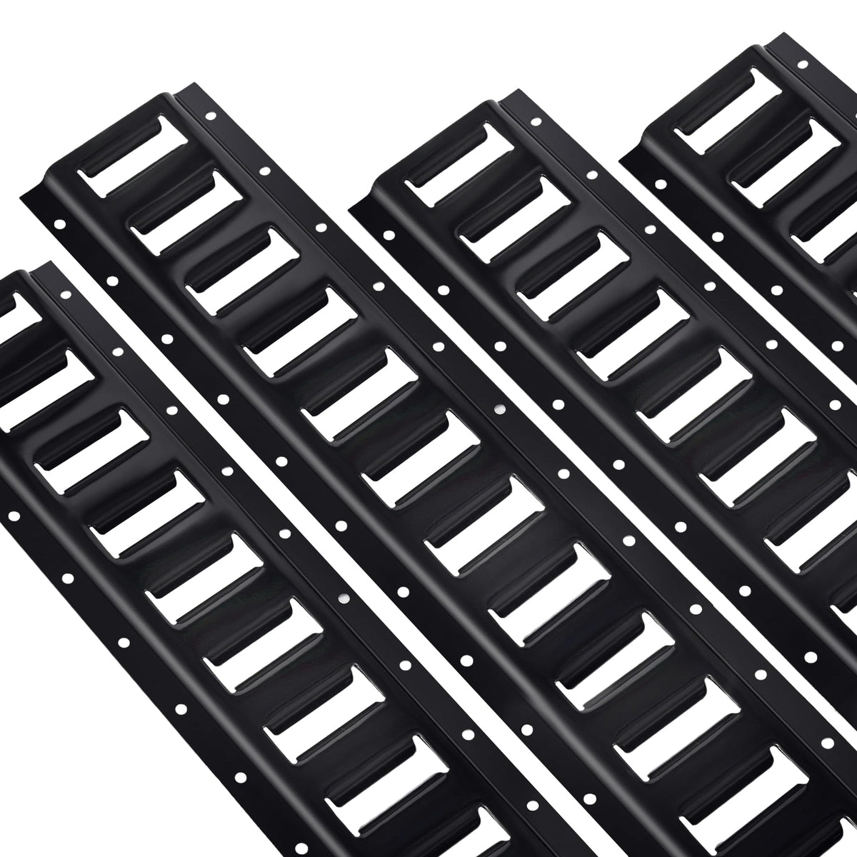 STARLEAPARTS front view of 2' E Track rails showing uniform slots and strength benefit