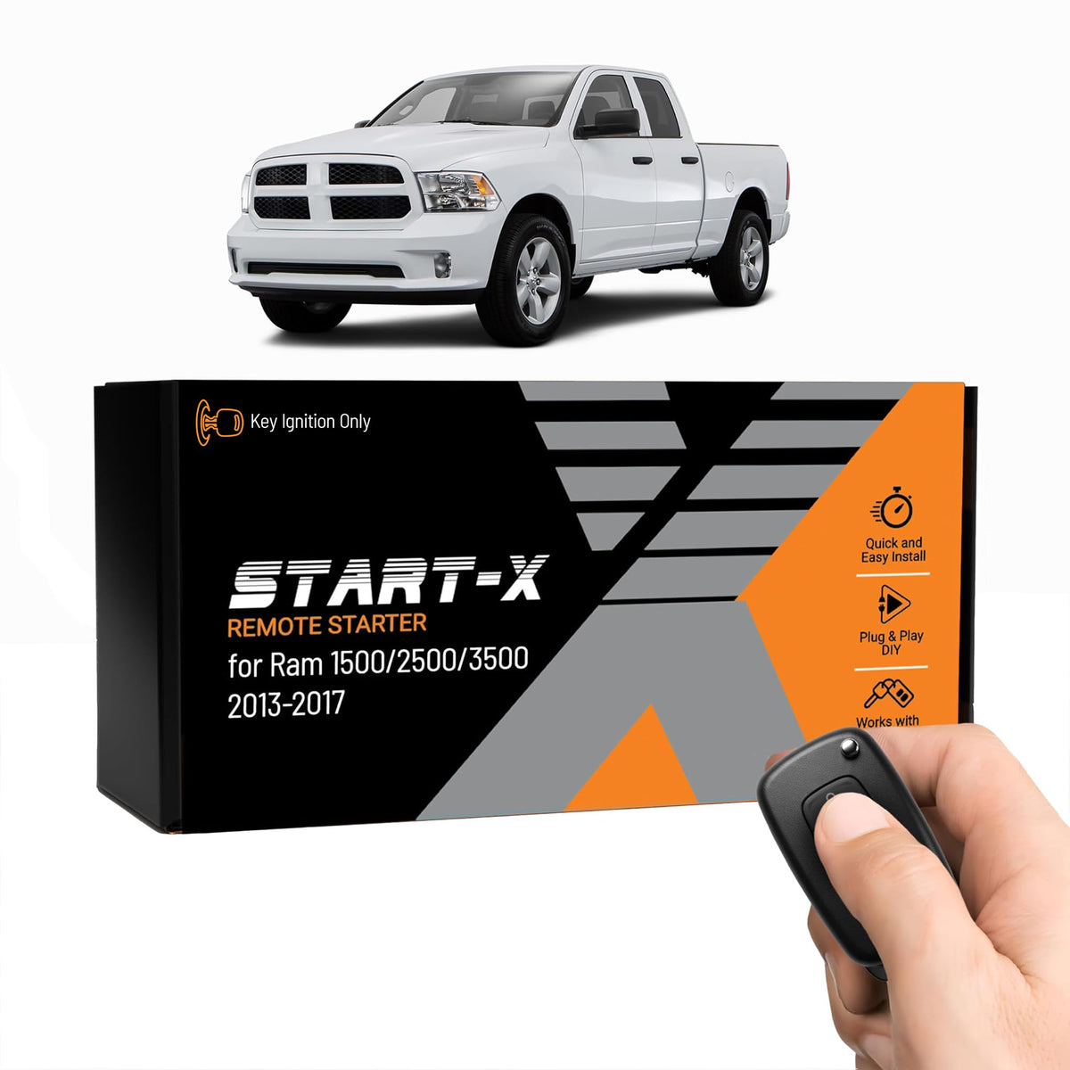 Start-X on RAM front view showing installed remote start for convenience