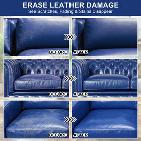 STARTSO WORLD before and after couch seat showing revived navy color
