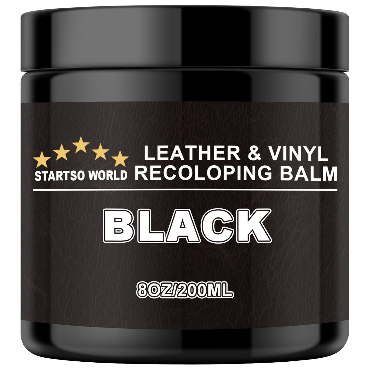 STARTSO WORLD front packaging showing black recoloring balm and kit benefits