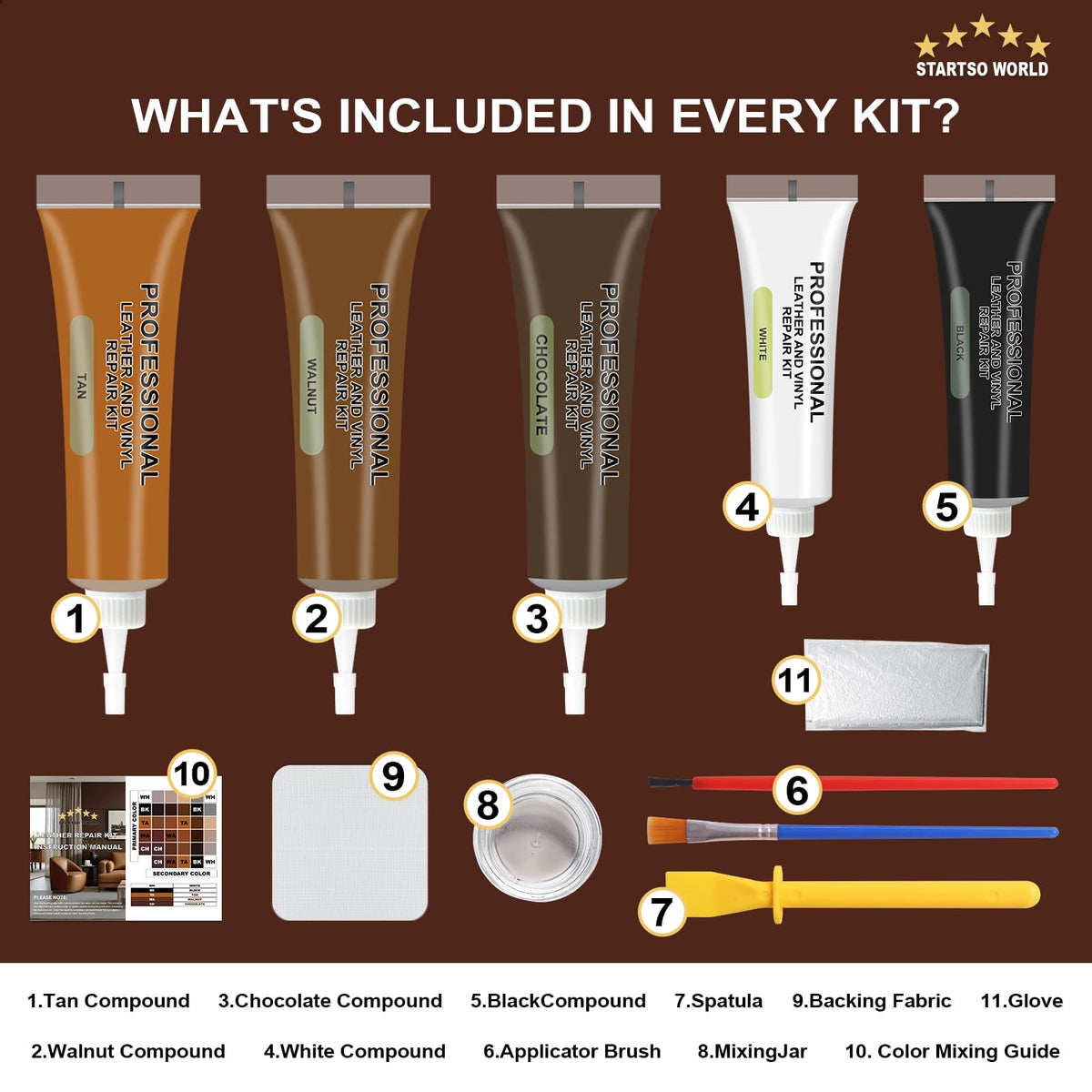 STARTSO WORLD pigment range and mixing palette for precise brown color match