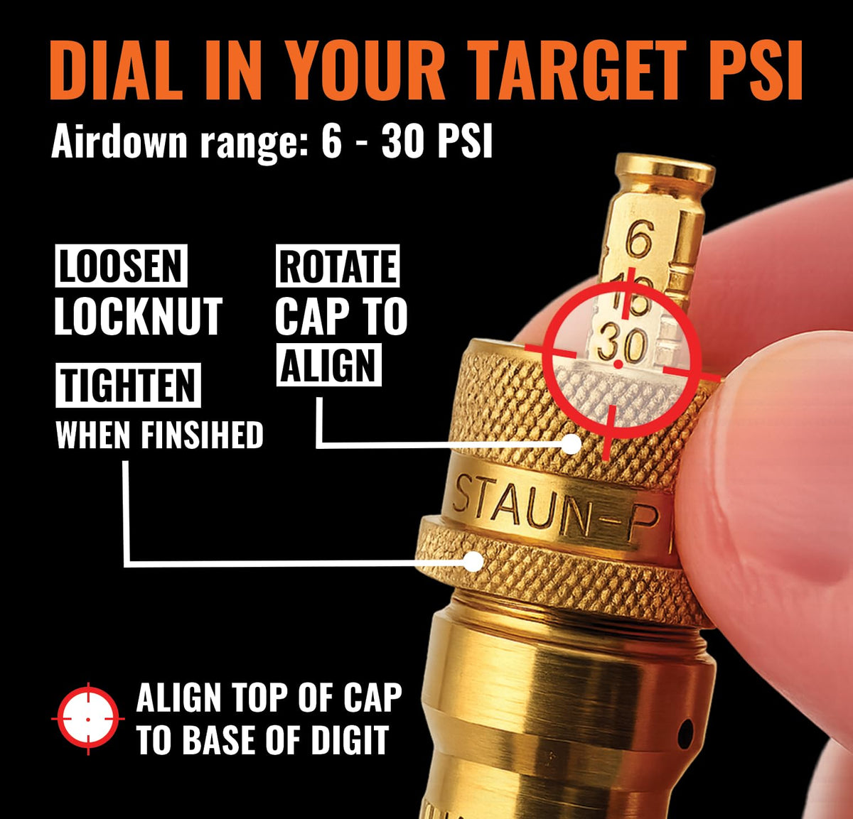 Staun brass detail highlighting durable construction and corrosion resistance