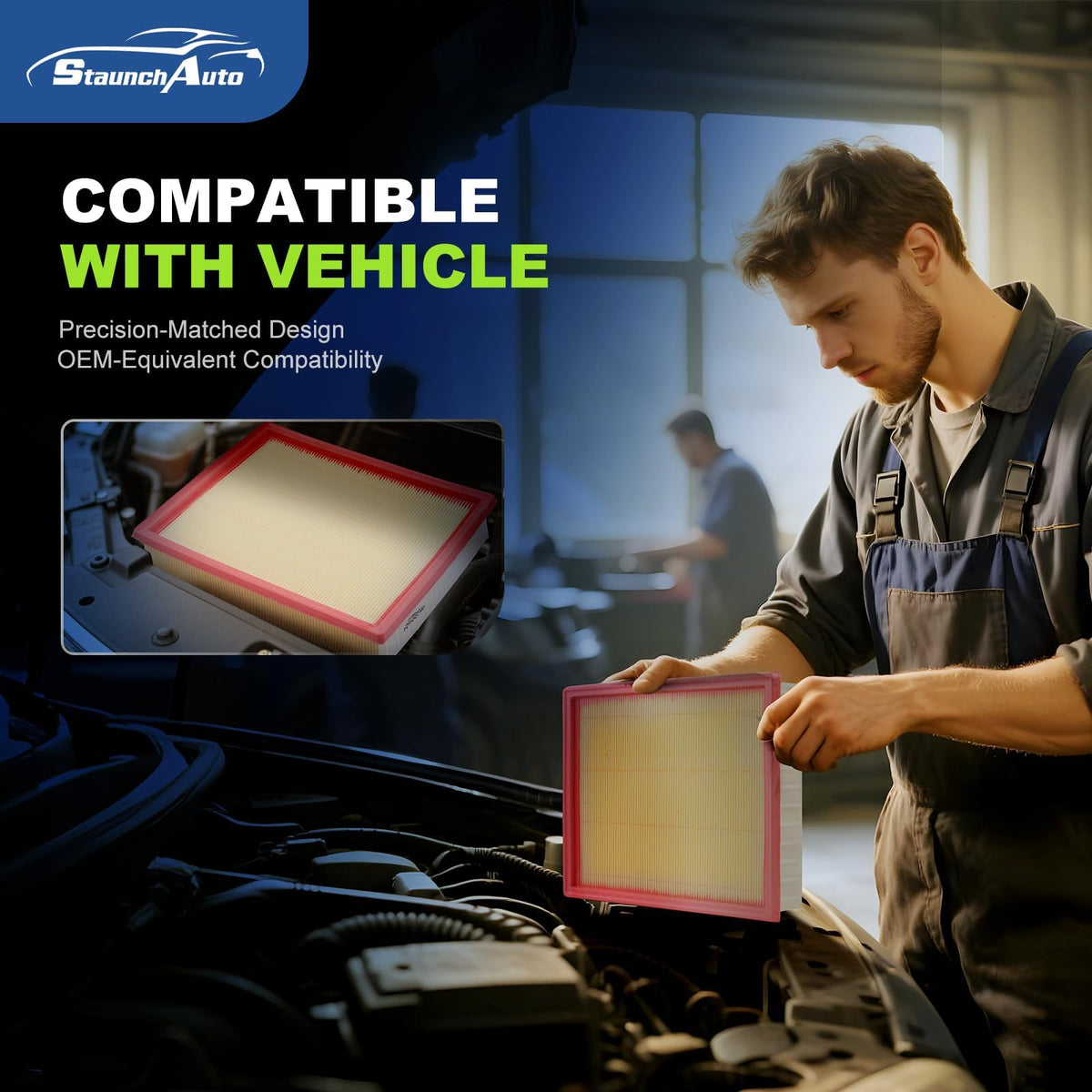StaunchAuto cabin filter placed in glovebox housing for fresher cabin air