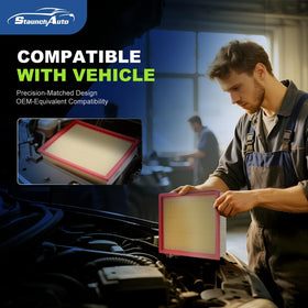 StaunchAuto cabin filter placed in glovebox housing for fresher cabin air