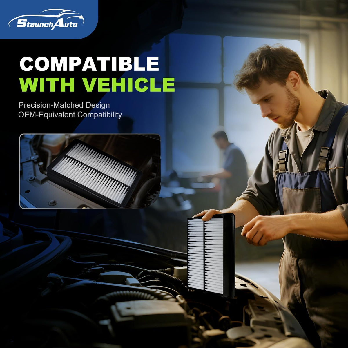 StaunchAuto cabin filter placed in HVAC slot improving cabin air quality