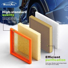 StaunchAuto engine filter close-up of filter media, trapping dust for longer engine life