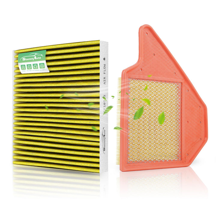 StaunchAuto front packaging of engine and cabin filter combo showing contents and fit