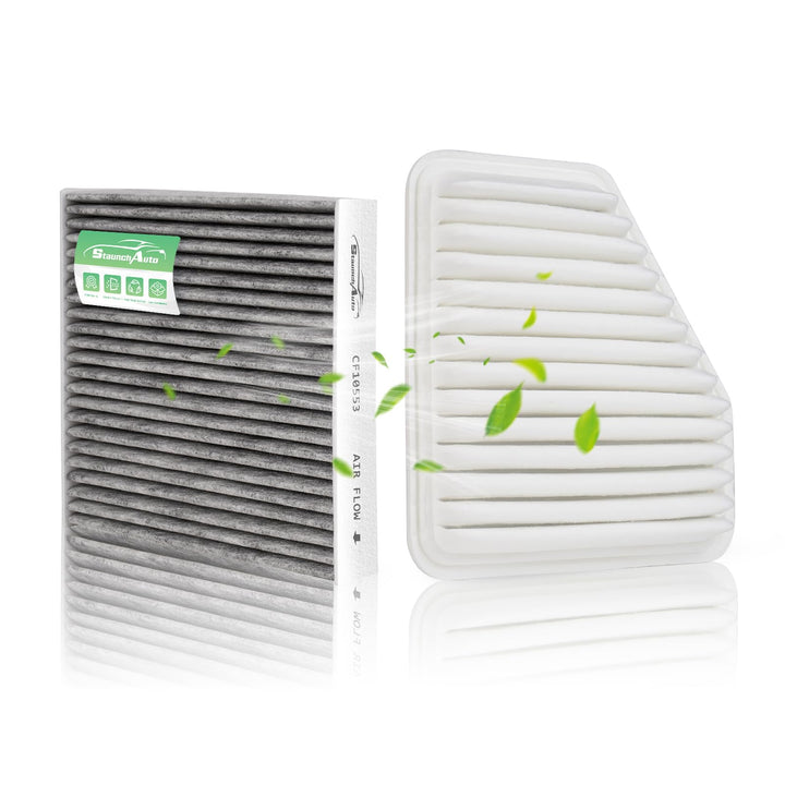 StaunchAuto front packaging showing engine and cabin filter benefits