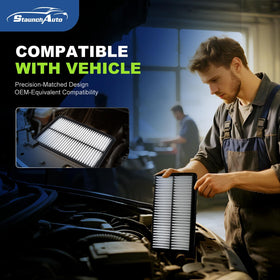 StaunchAuto filters beside ruler showing correct size and accurate fit benefit