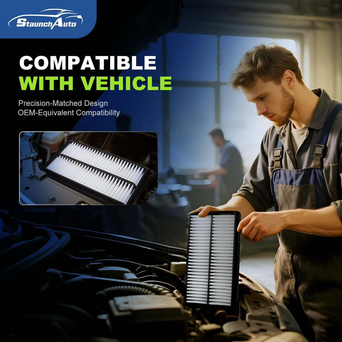 StaunchAuto filters placed beside a ruler to show actual size for accurate fit verification