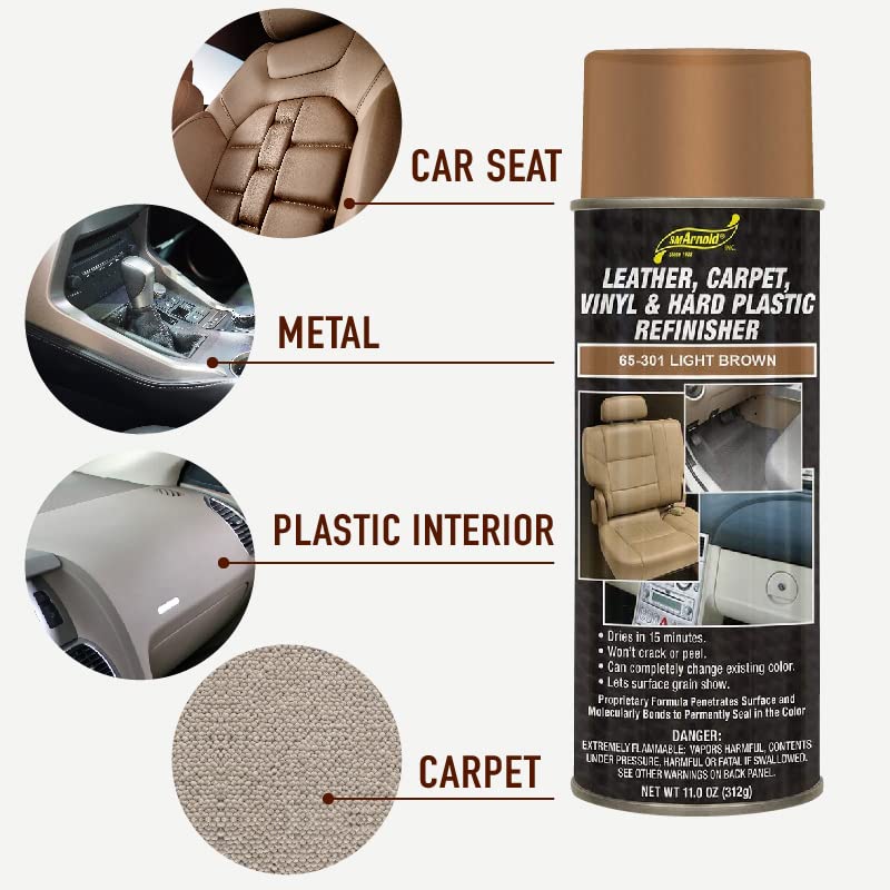 Stayfree S.M. Arnold spraying dashboard trim showing quick-dry benefit