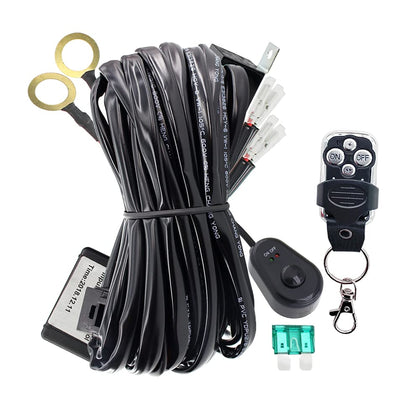 STDYSUN harness front view showing complete kit and tidy wiring benefits