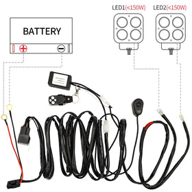 STDYSUN harness installed on vehicle with LED bar for cleaner wiring benefit