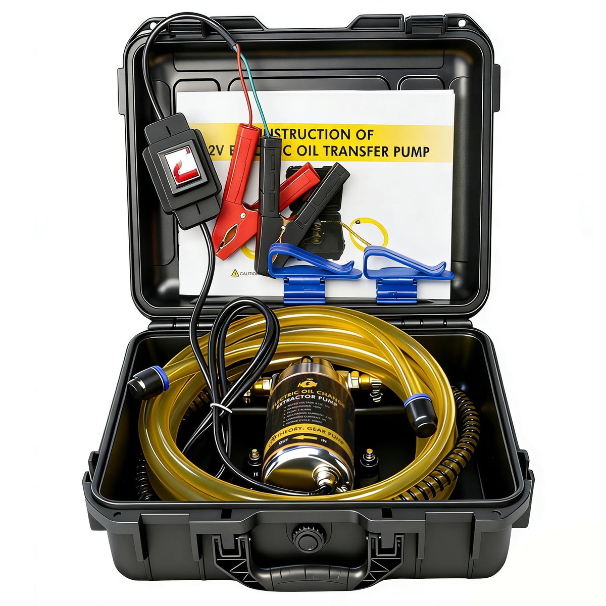 steauty front view pump and case showing compact portability and organized storage