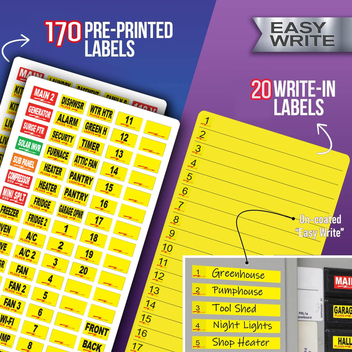 Steellabels vinyl texture close-up showing crisp printing for clear circuit identification