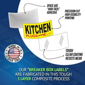 Steellabels blank write-on sheet detail allowing custom circuit names and easy updates