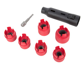 Steelman cleaner head mounted in drill cleaning stud efficiently