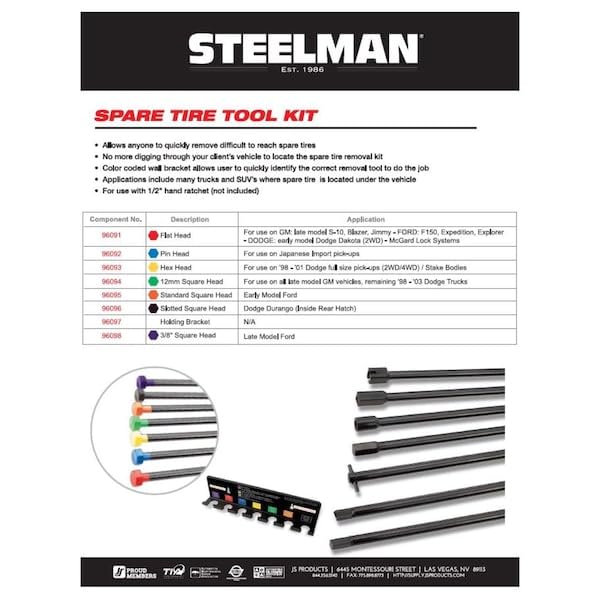 Steelman flat and pin heads close-up showing clear head detail and fitment