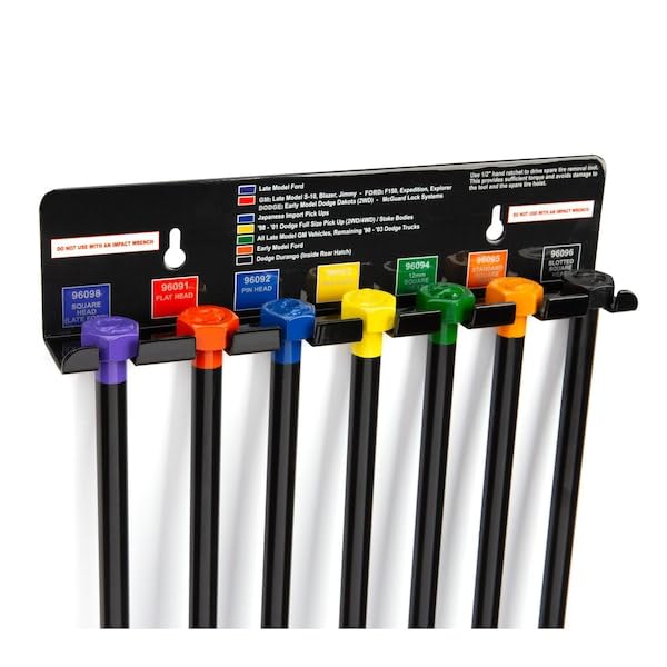 Steelman color-coded tools hanging on wall bracket for quick access