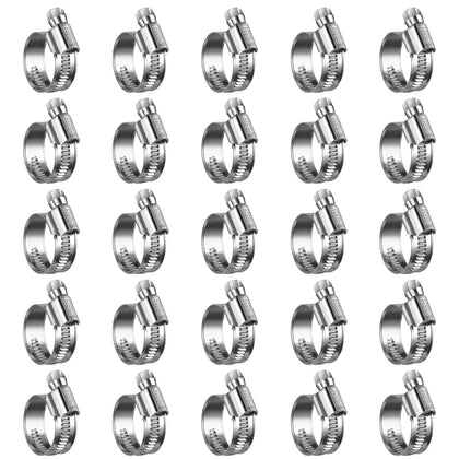 Steelsoft front packaging showing 25 hose clamps and product labeling for reliability